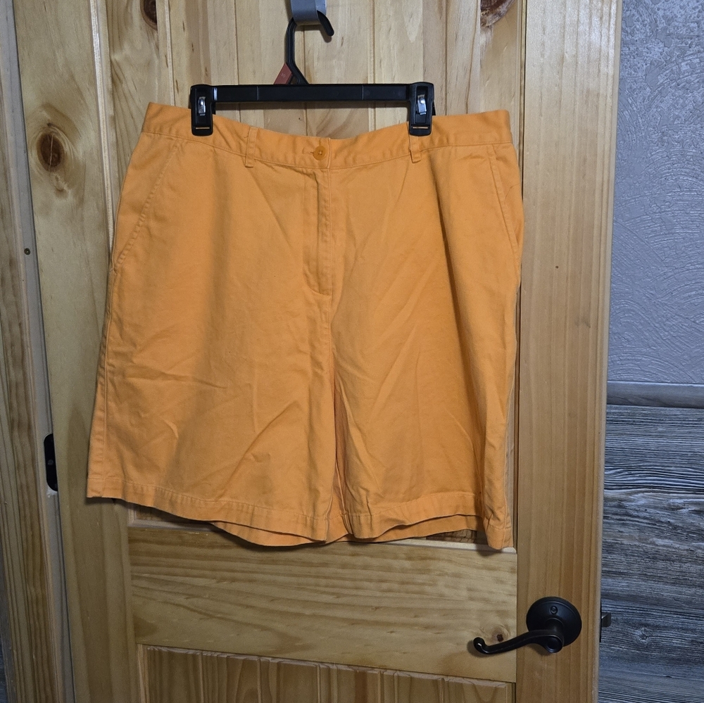 Lauren Ralph Lauren Shorts Womens 14 Orange Chino Flat Front